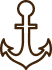 Icône d'Ancre Marine : Symbole nautique de stabilité. Ancre marine stylisée en pixels, contour brun foncé. Symbole de navigation et de stabilité nautique sur fond sombre.